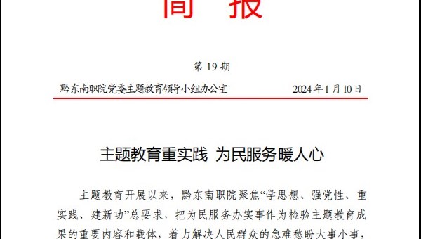 (第19期)主题教育重实践  为民服务暖人心